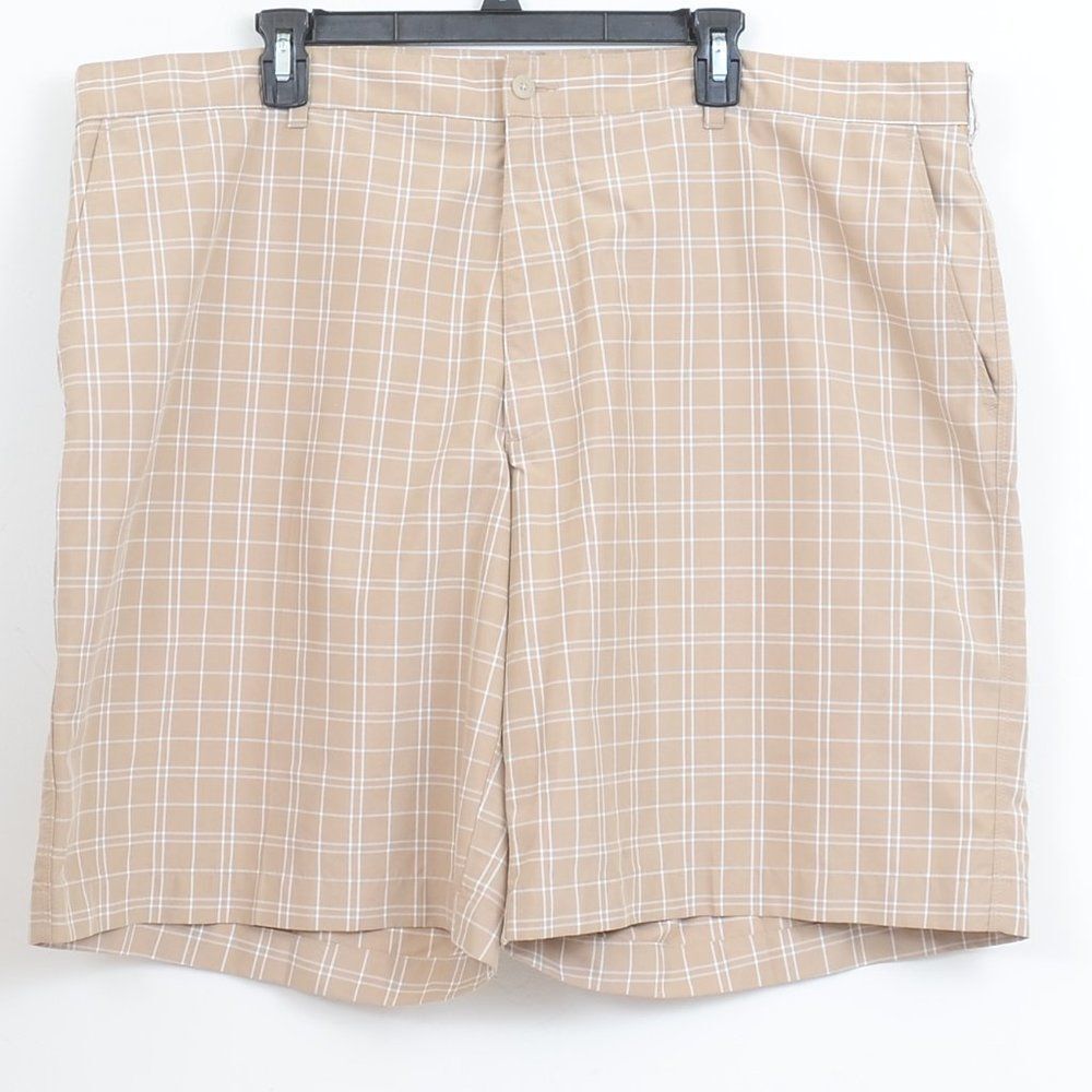 PGA TOUR Plaid Flat Front Golf Shorts Men's Big & Tall Size 44 Outdoor Sporty